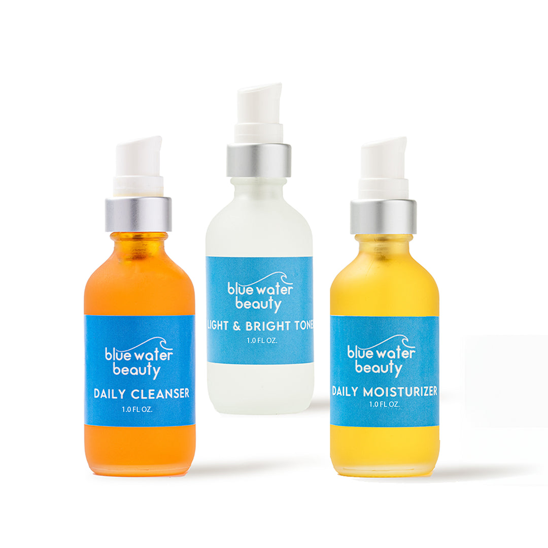 Three Bottles of Blue Water Beauty Sample Kit
