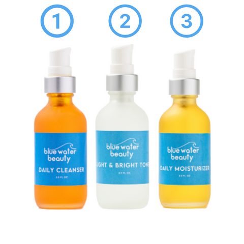 Blue Water Beauty Three Step Starter Kit - Full Bottles
